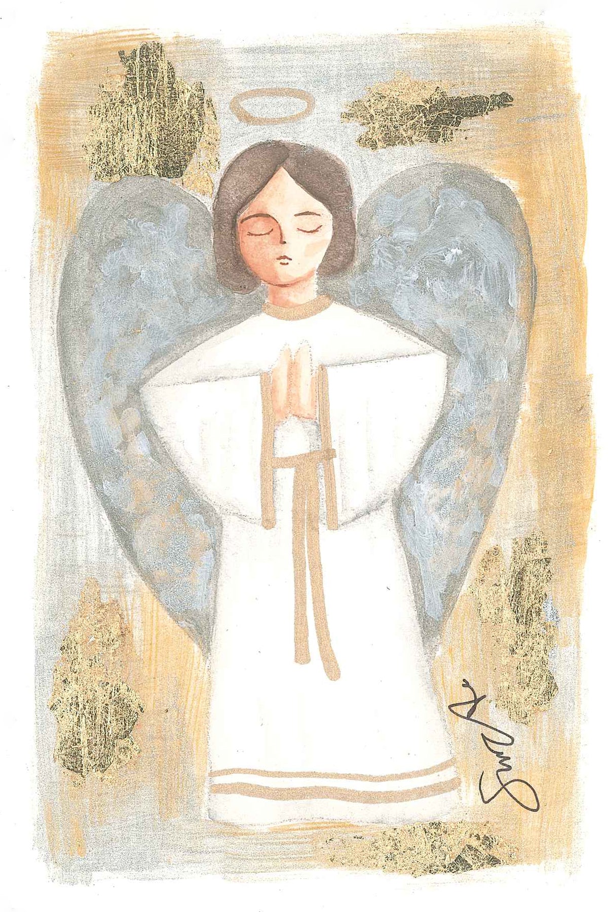 Angelito dorado y plata