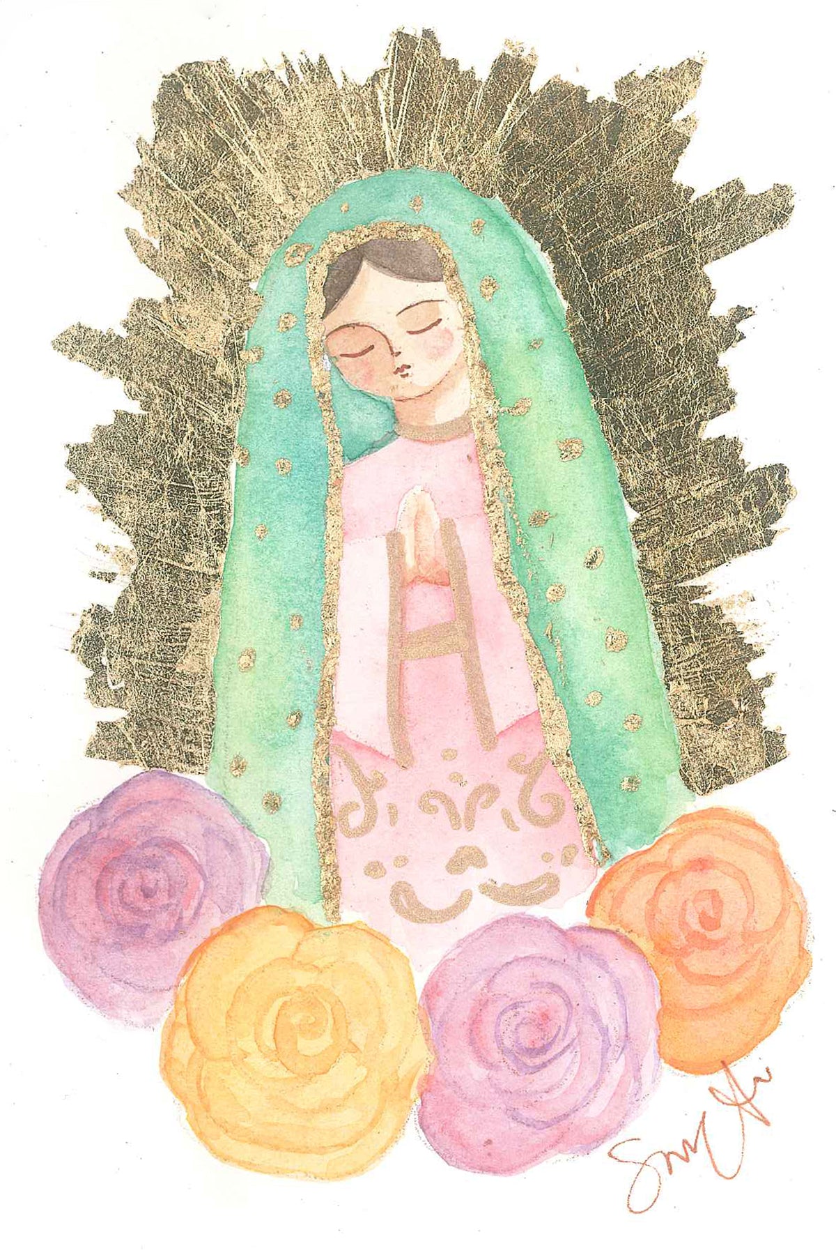 Virgencita Gpe flores colores